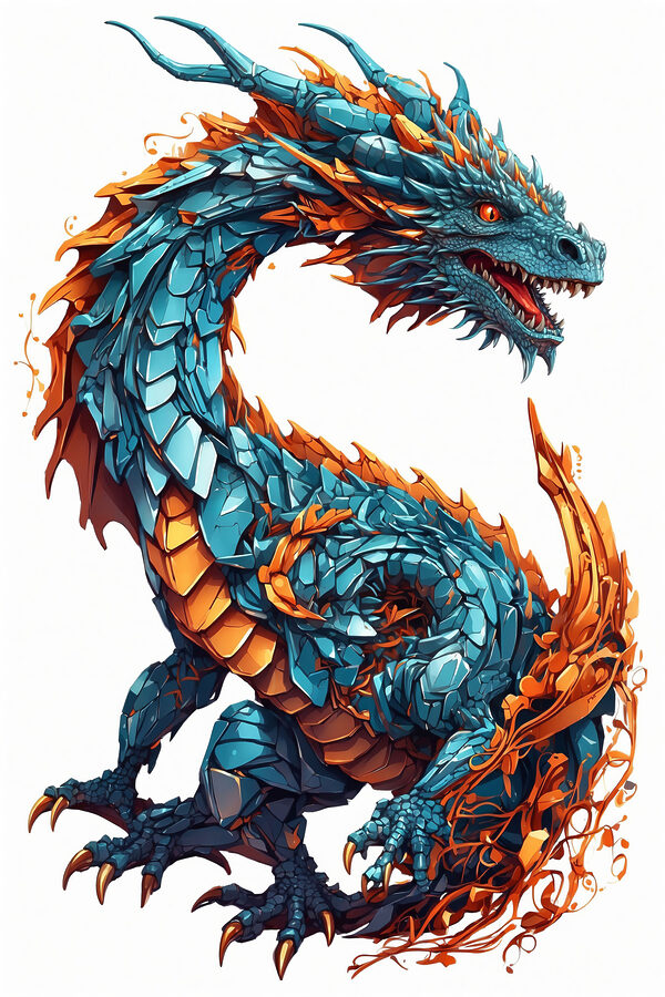 Blue and orange dragon Blue and orange dragon
