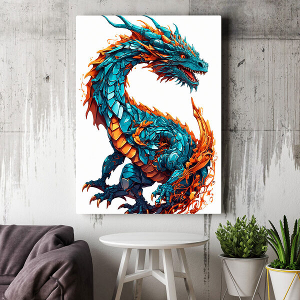 Blue and orange dragon Blue and orange dragon
