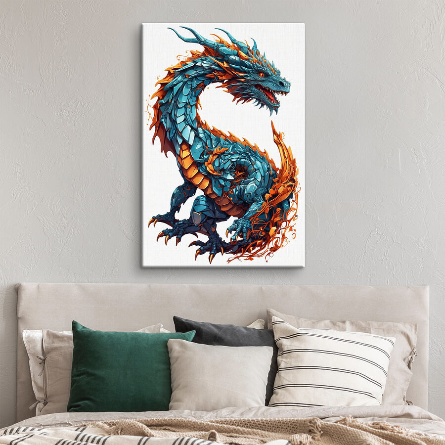 Blue and orange dragon Blue and orange dragon