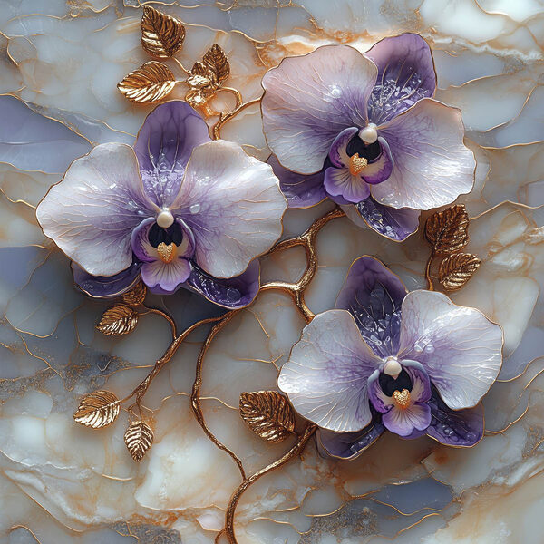Delikatne orchidee na marmurowym tle Delikatne orchidee na marmurowym tle