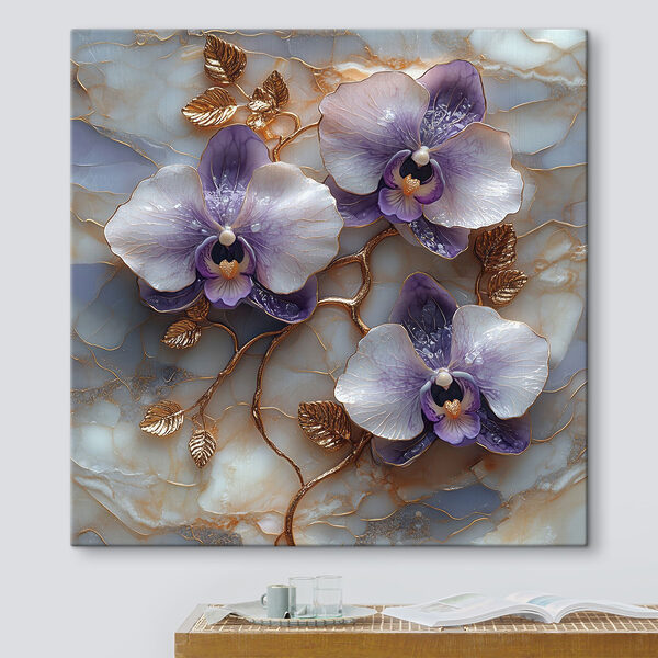 Delikatne orchidee na marmurowym tle Delikatne orchidee na marmurowym tle