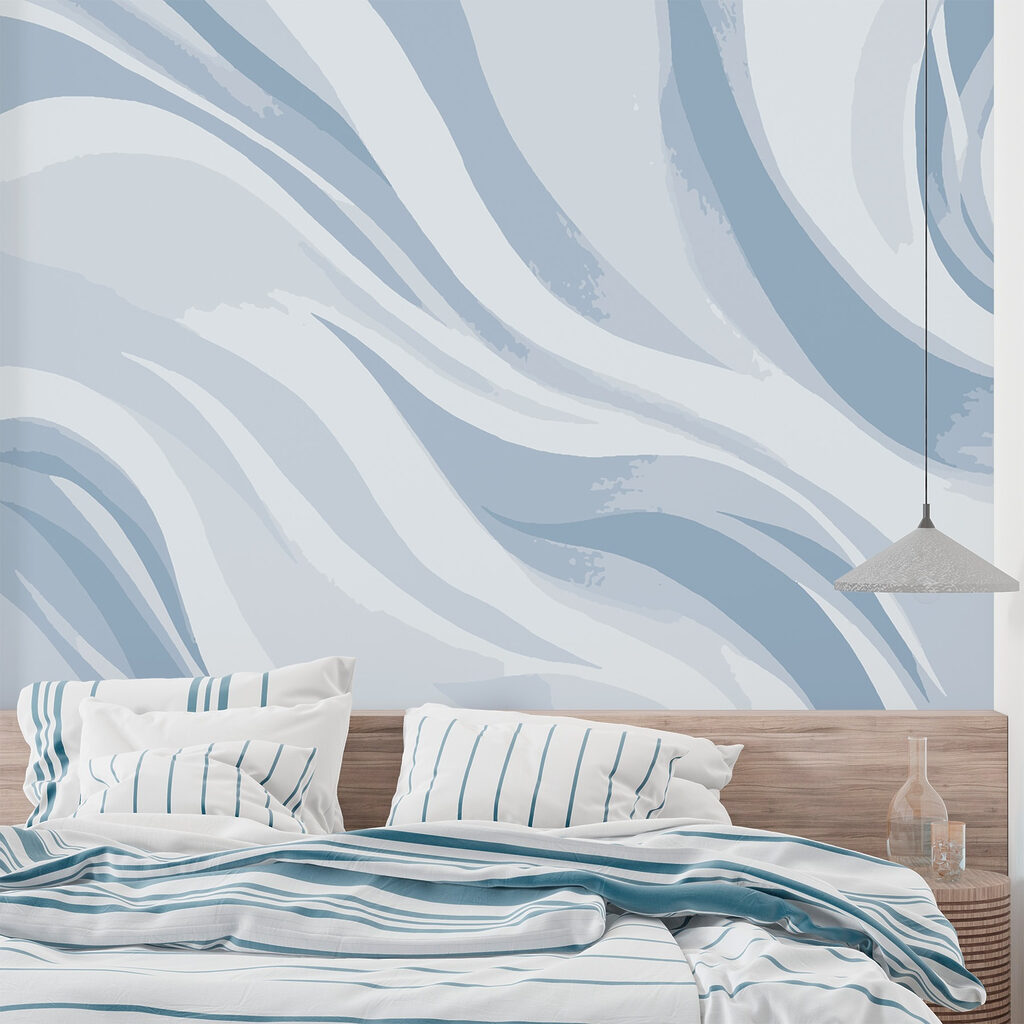 White and blue wavy pattern White and blue wavy pattern