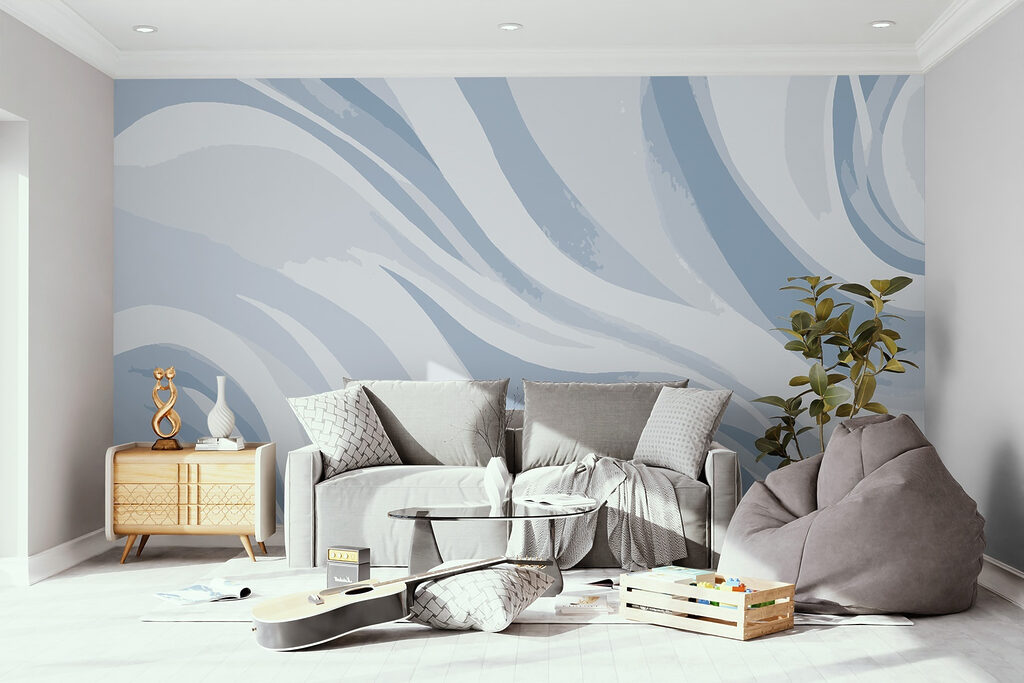White and blue wavy pattern White and blue wavy pattern