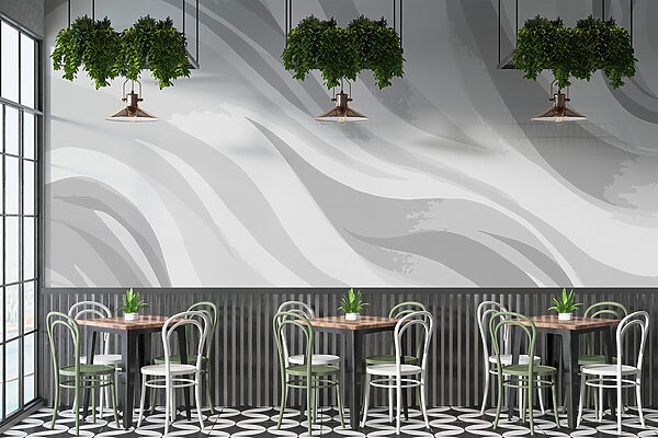 White and grey wavy background