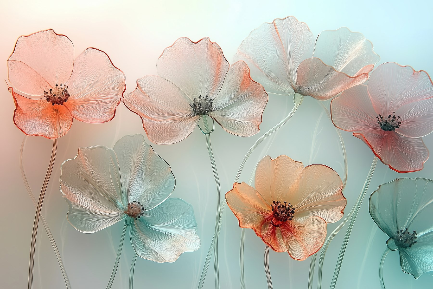 Group of flowers with a blurry background