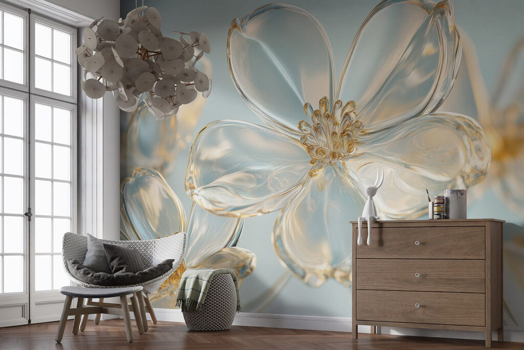 Delicate flowers in soft hues