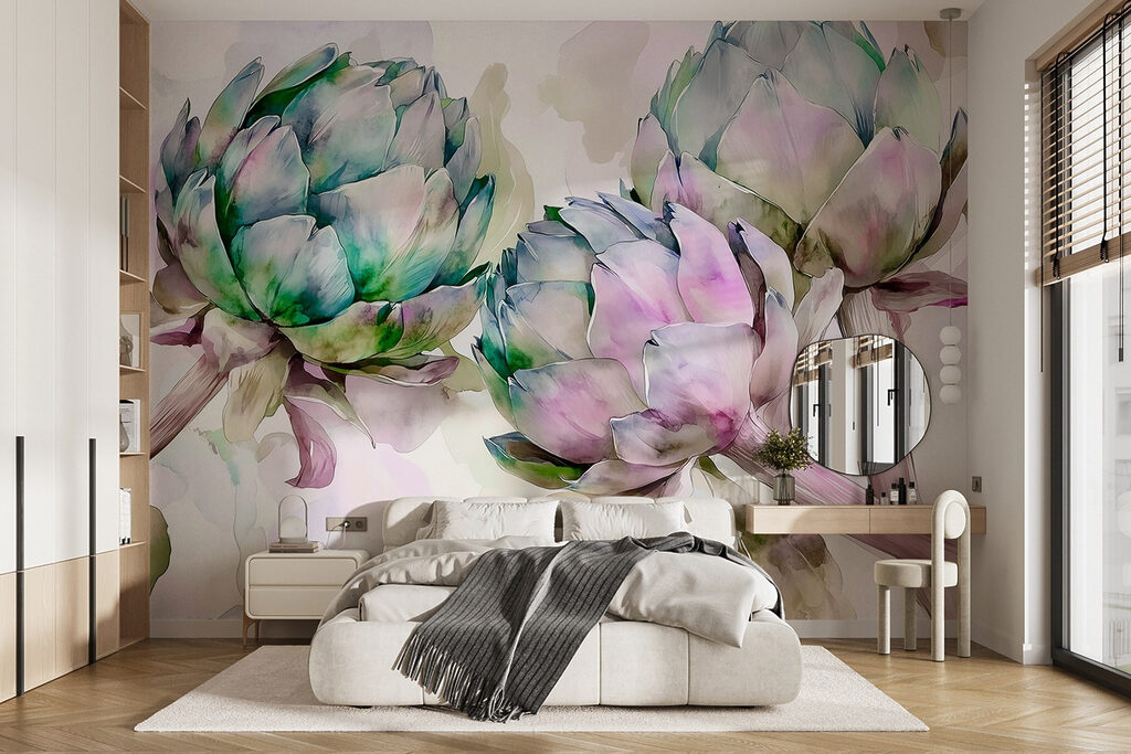 Art artichokes on a white background