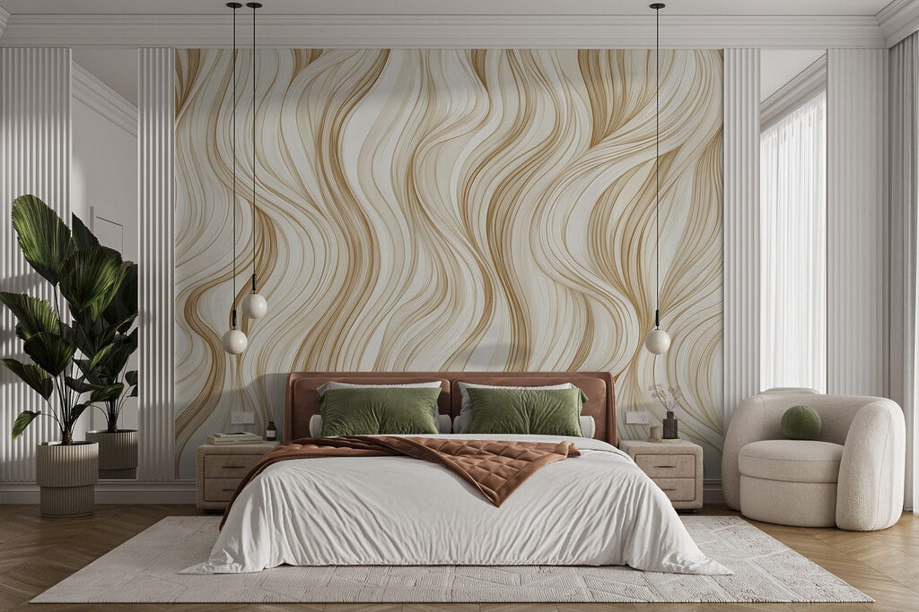 White and brown wavy pattern White and brown wavy pattern