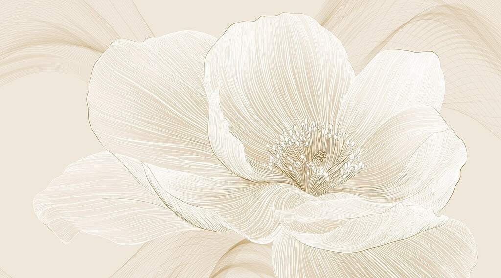 Delicate lines defining floral beauty