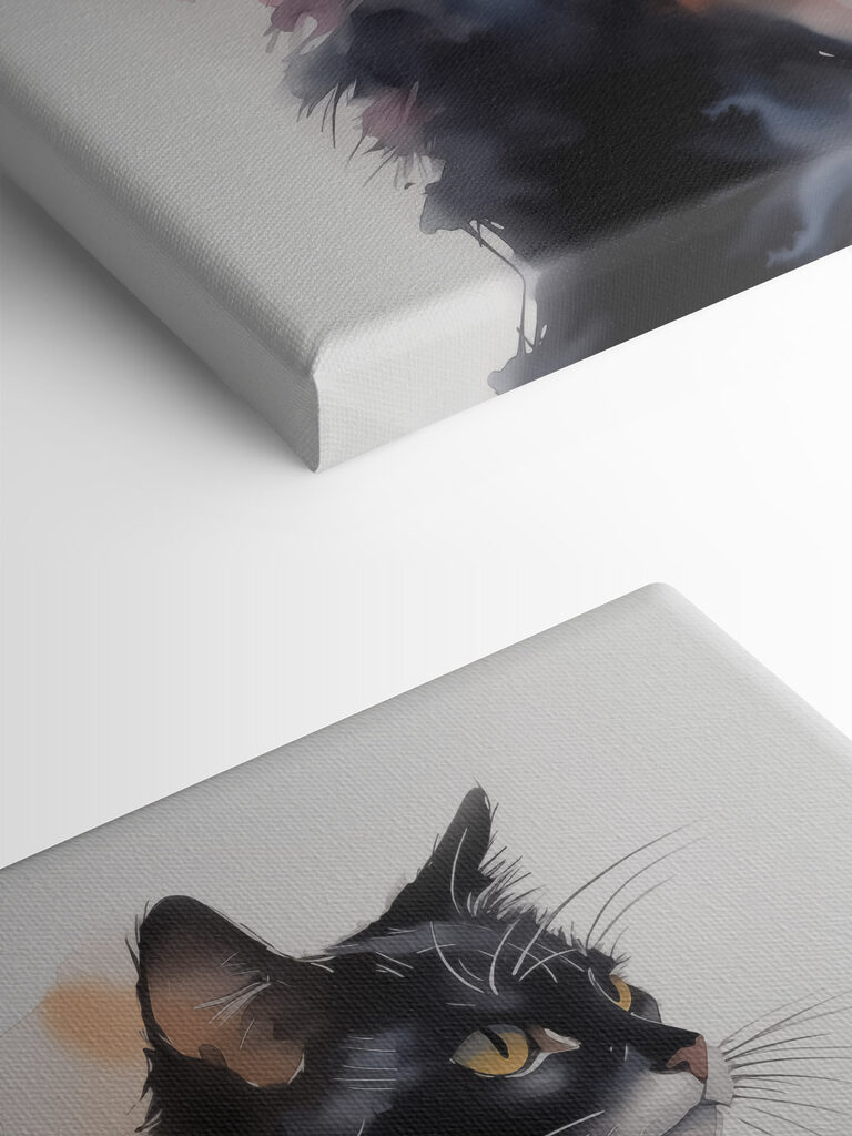 Cat with a white and black face