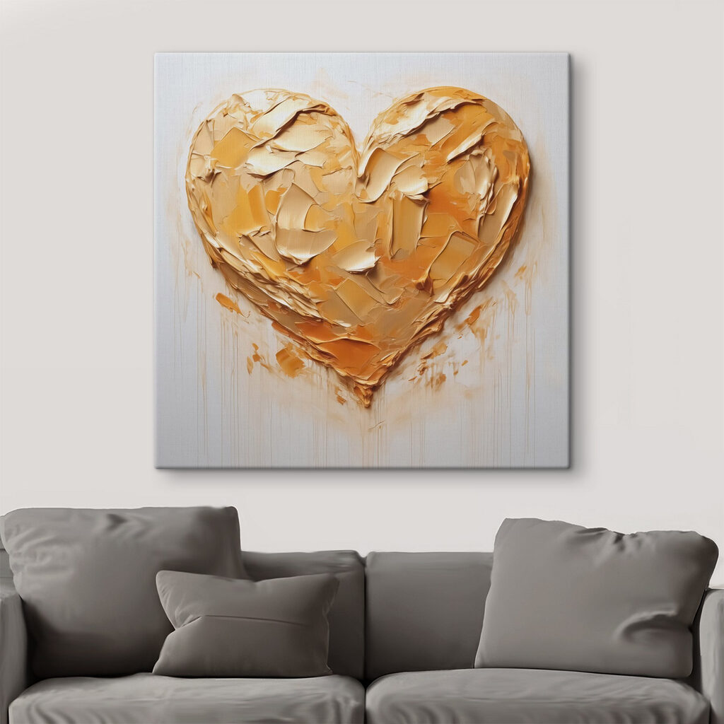 Heart shaped object with a paint splatter