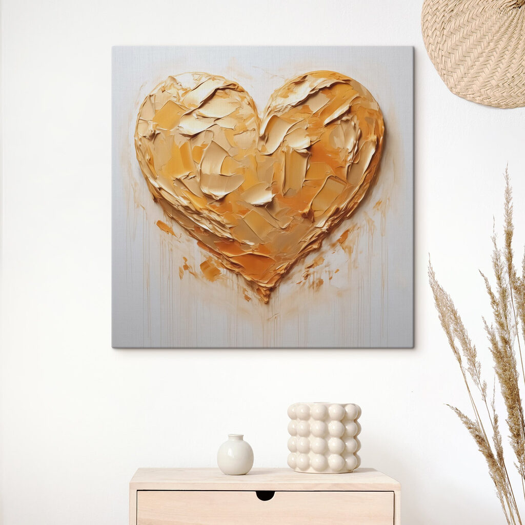 Heart shaped object with a paint splatter