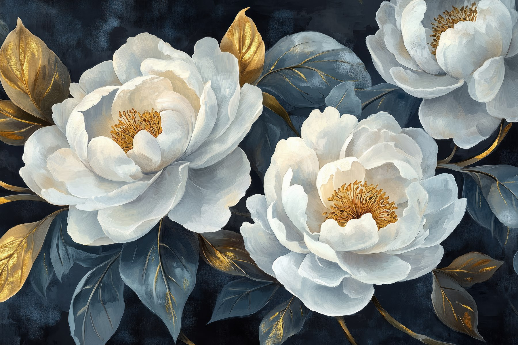 Elegant blooms against dark background