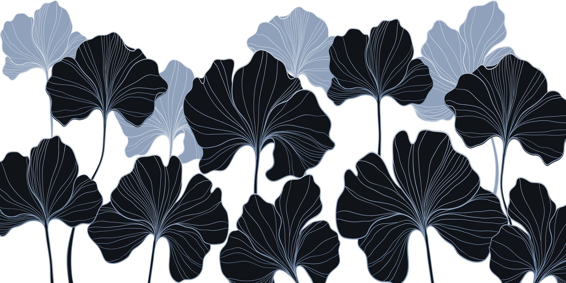 Elegant leaves in contrasting colors Elegant leaves in contrasting colors