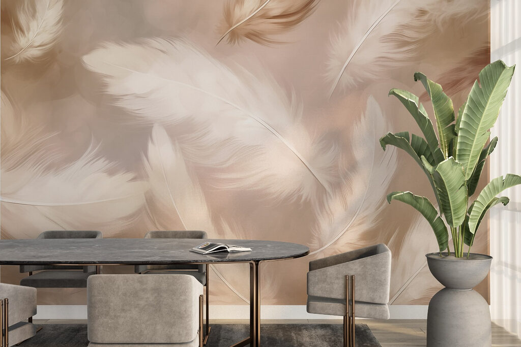 Group of white feathers