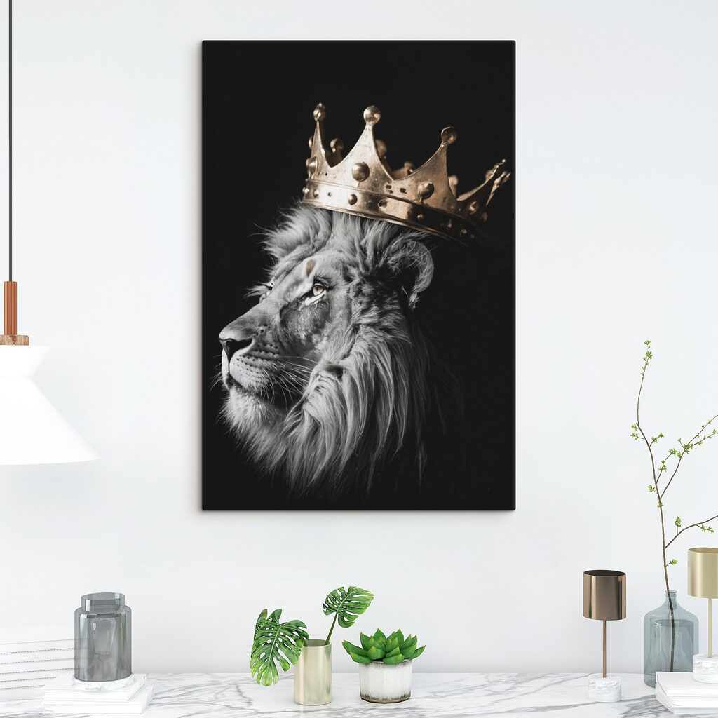 Lion wearing a crown