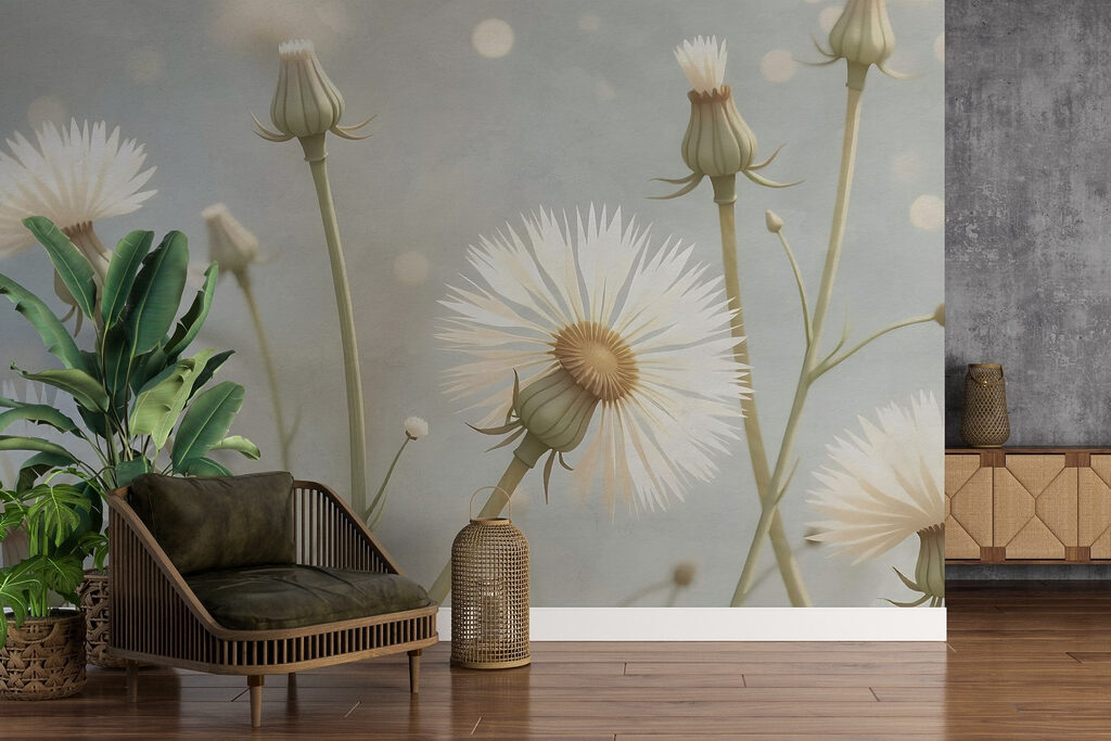 Delicate flowers in soft hues