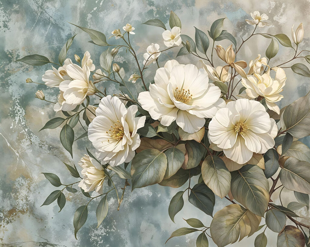 Delicate blooms against a soft backdrop