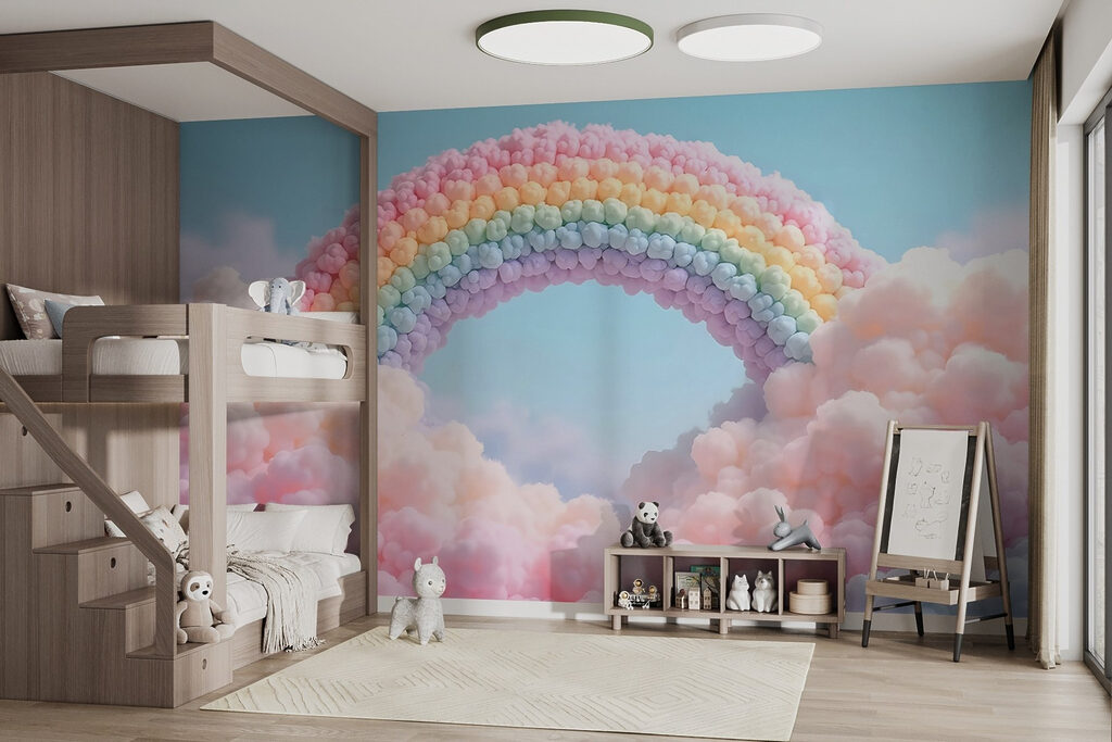 Rainbow made of clouds