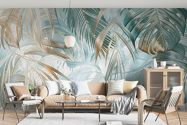 Delicate leaves in soft hues