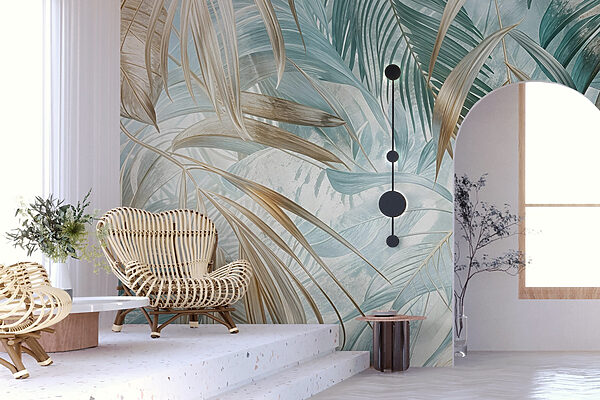 Delicate leaves in soft hues