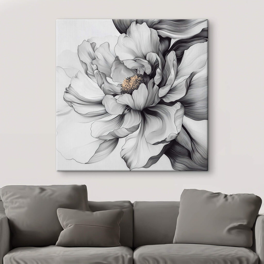 Elegant floral design in monochrome hues