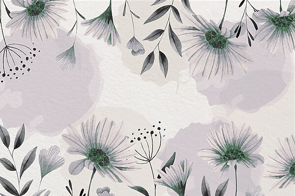 Delicate floral watercolor pattern design