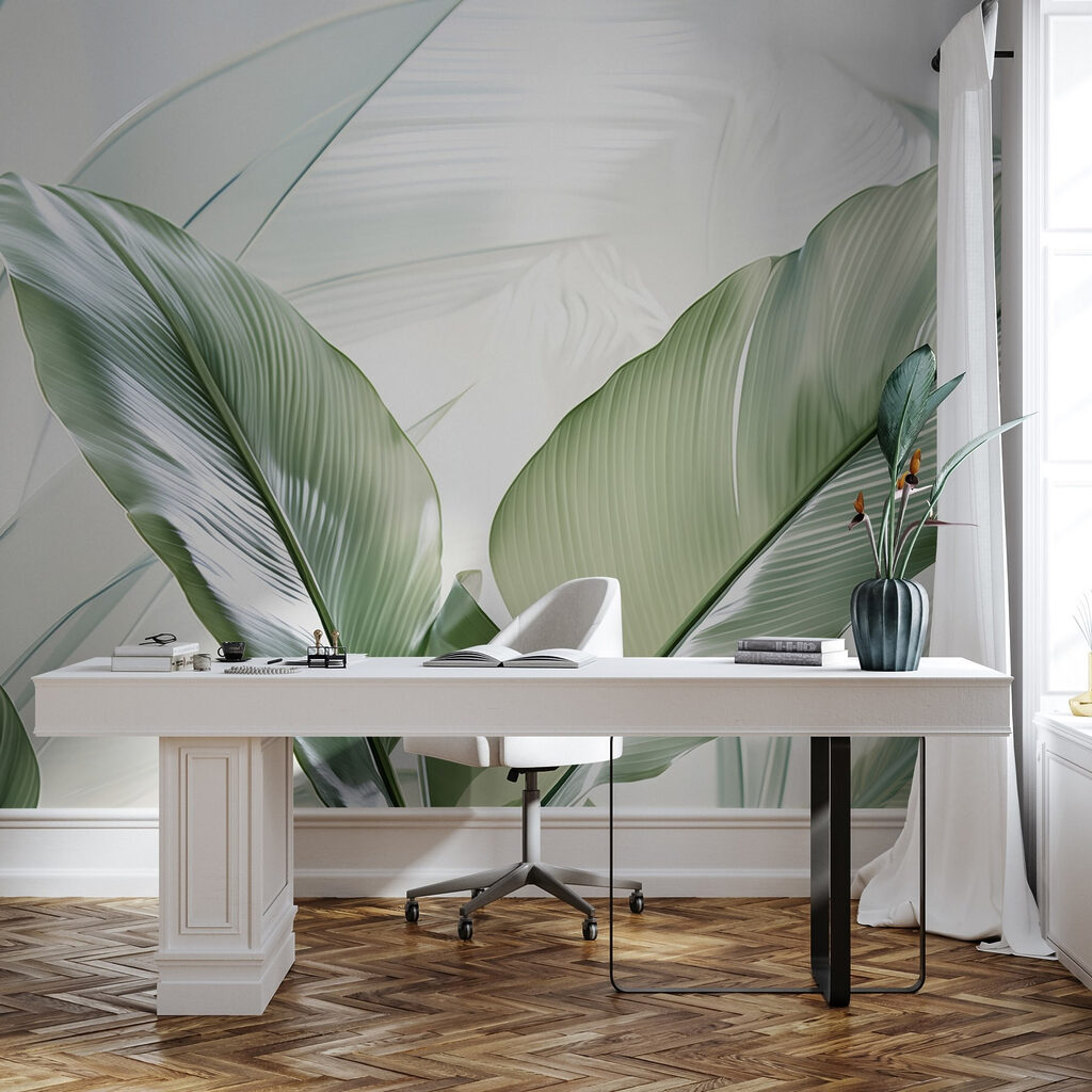 Natural green leaves in soft light