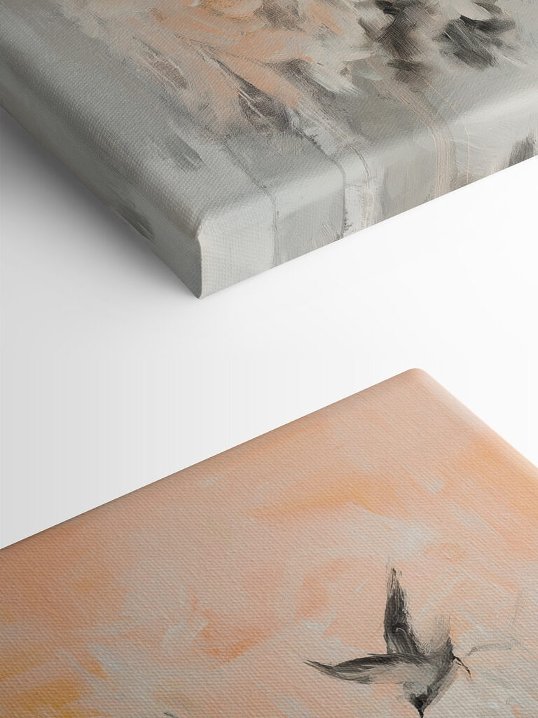 Painting of birds flying in the sky Painting of birds flying in the sky