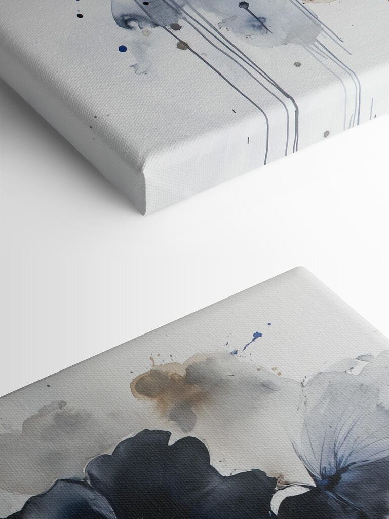 Painting of flowers on a white background Painting of flowers on a white background
