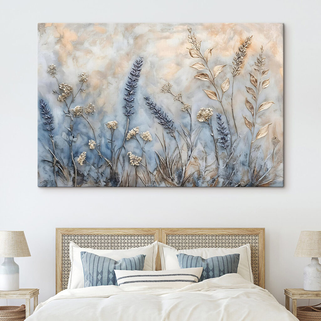 Painting of flowers and leaves