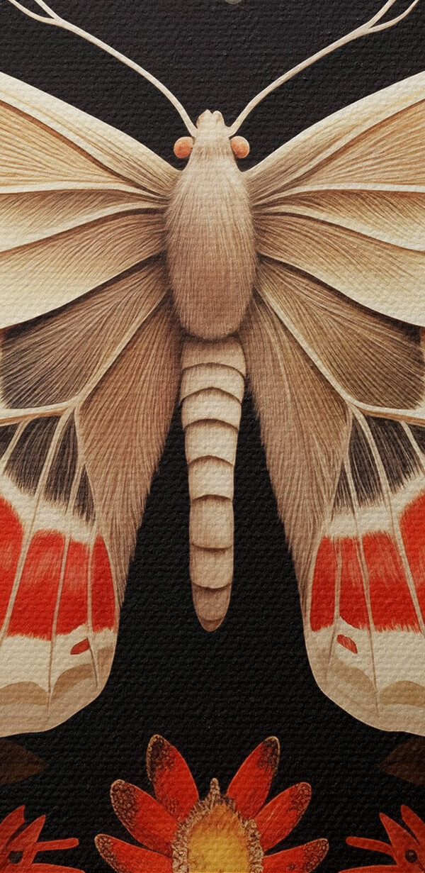 Motyl i kwiaty na czarnym tle Motyl i kwiaty na czarnym tle