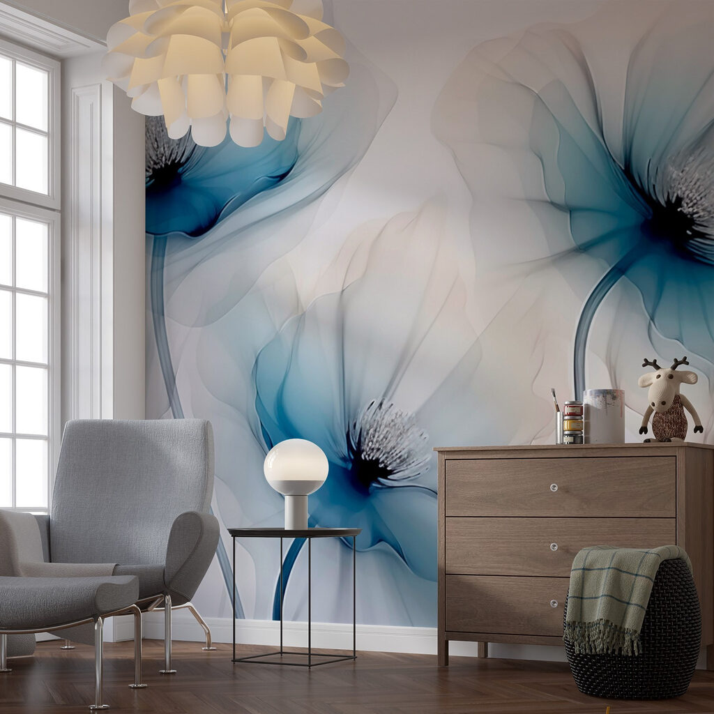 Group of flowers with blue petals