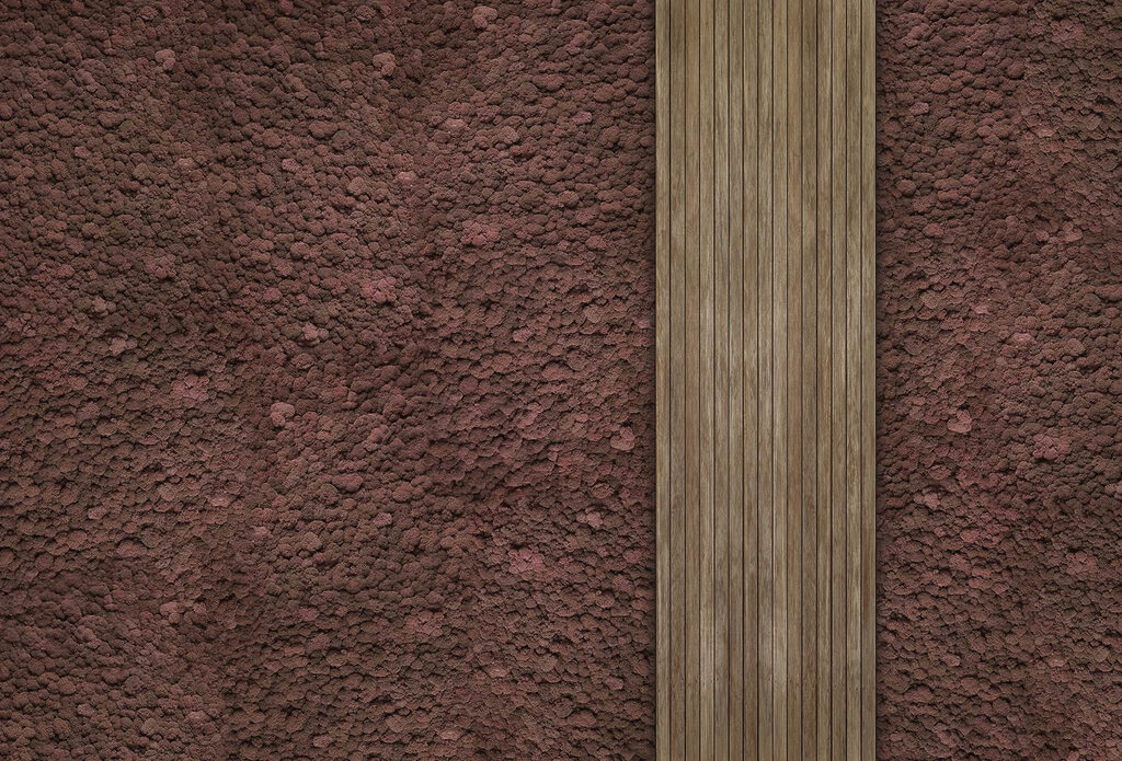 Brązowy dywan z drewnianą deską Brązowy dywan z drewnianą deską