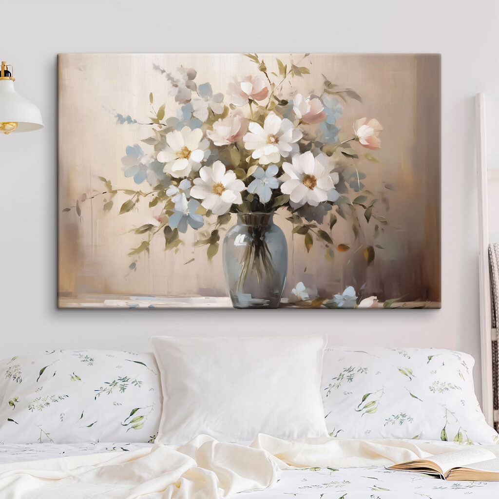 Painting of flowers in a vase