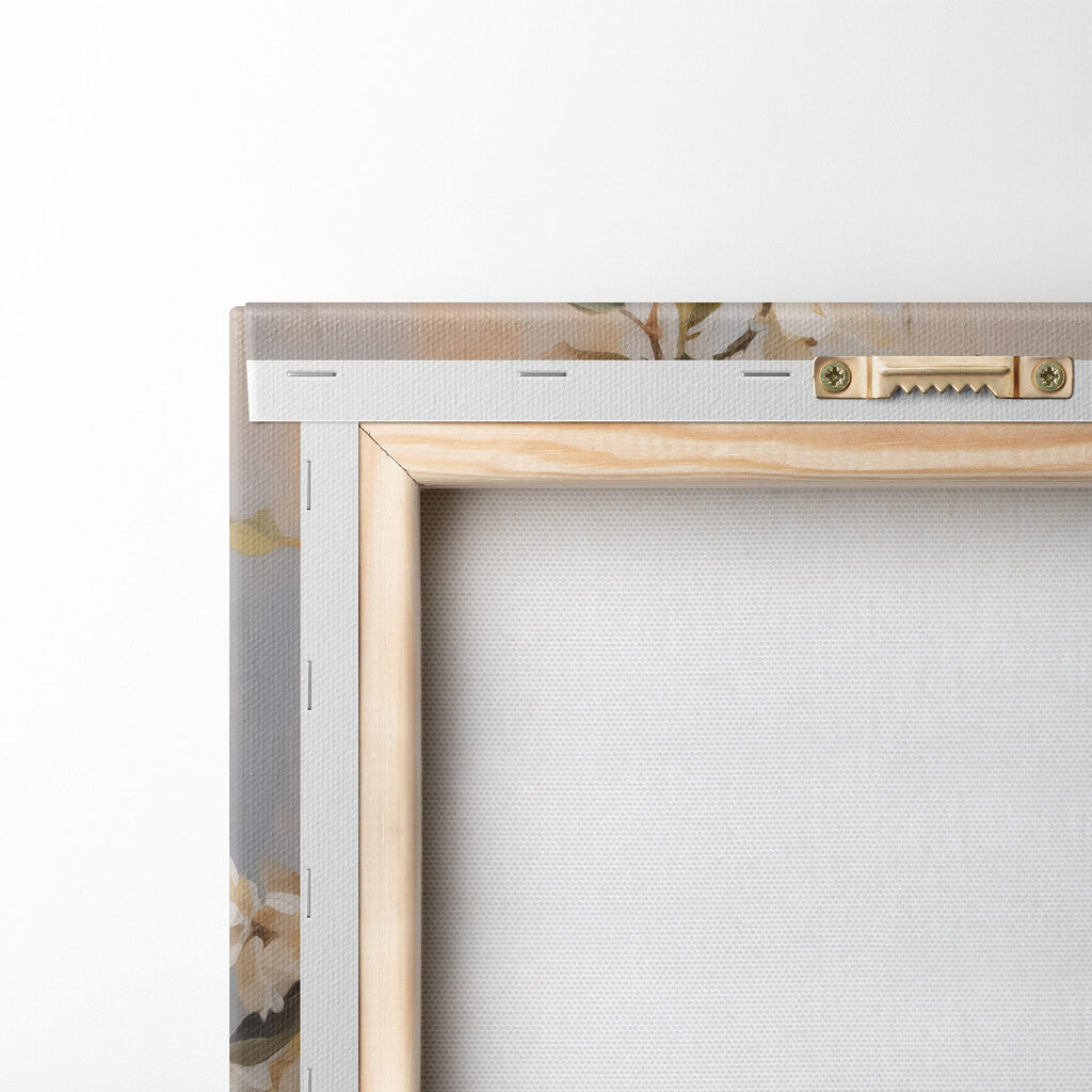 Painting of a vase with flowers and lemons