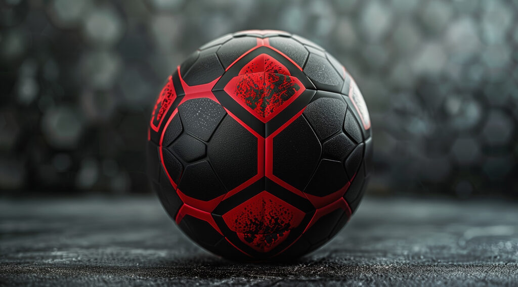Dynamic black and red soccer ball Dynamic black and red soccer ball