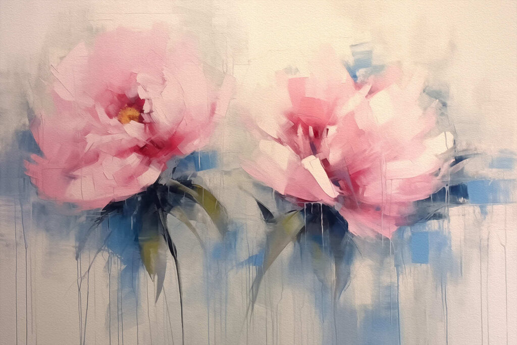 Painting of pink flowers