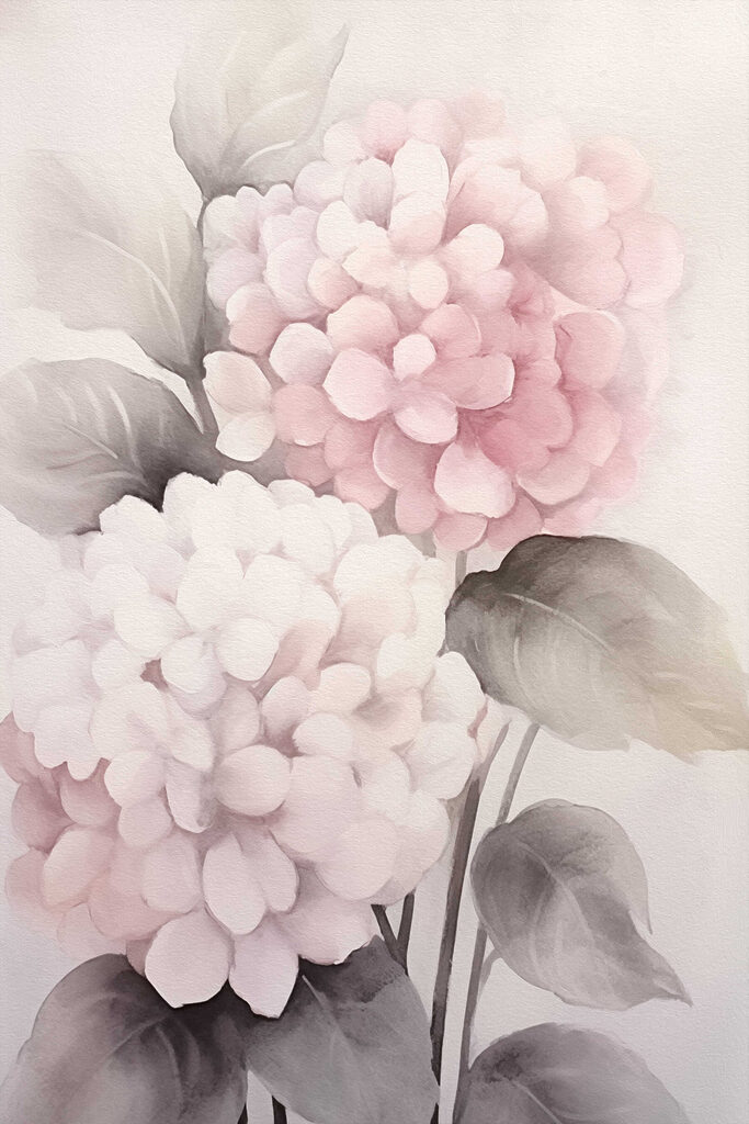 Painting of pink flowers