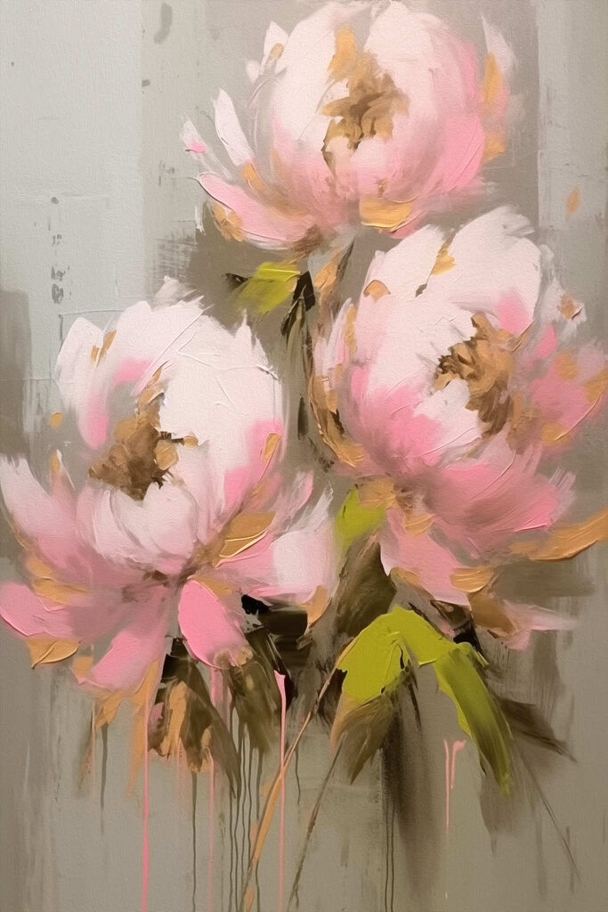 Painting of pink flowers