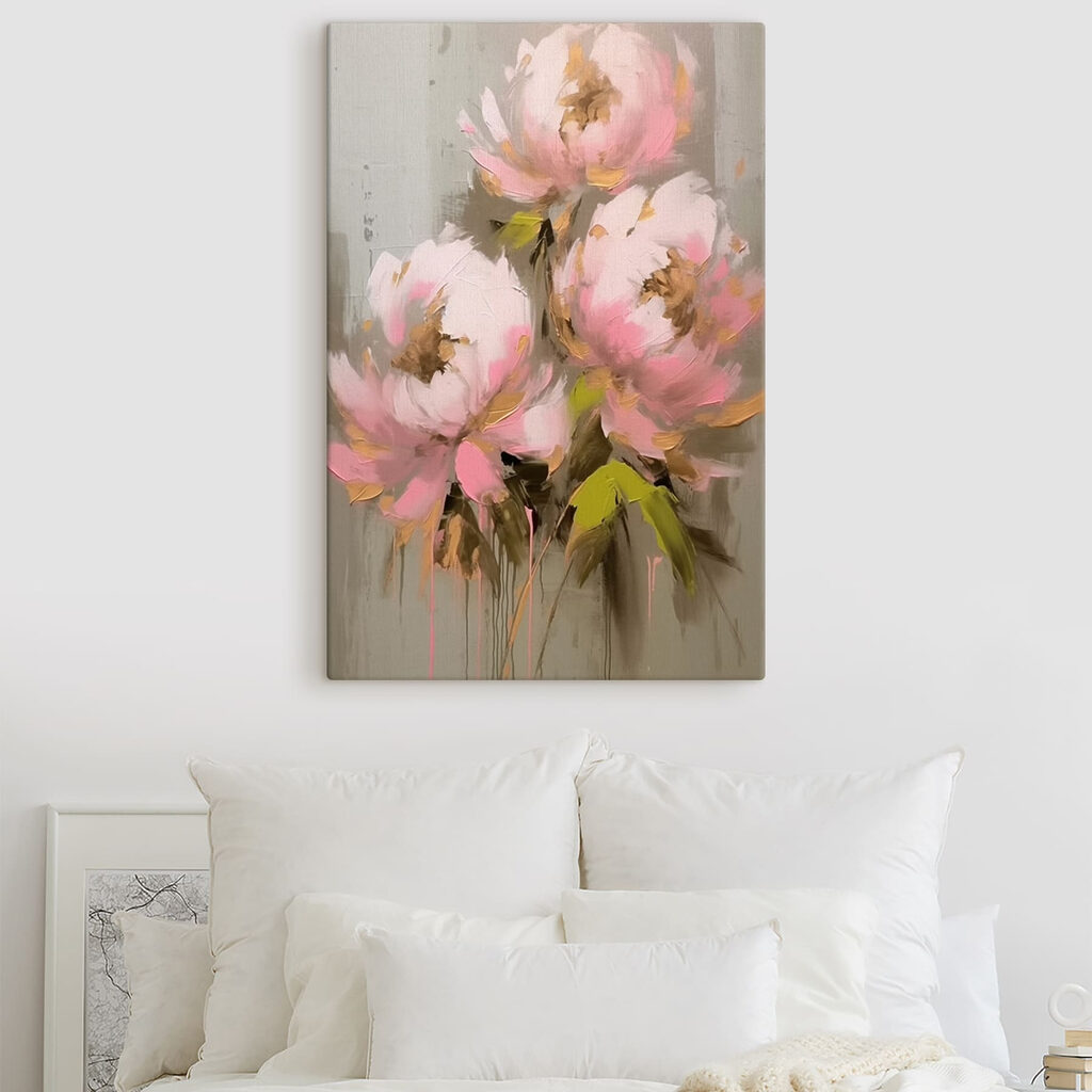 Painting of pink flowers