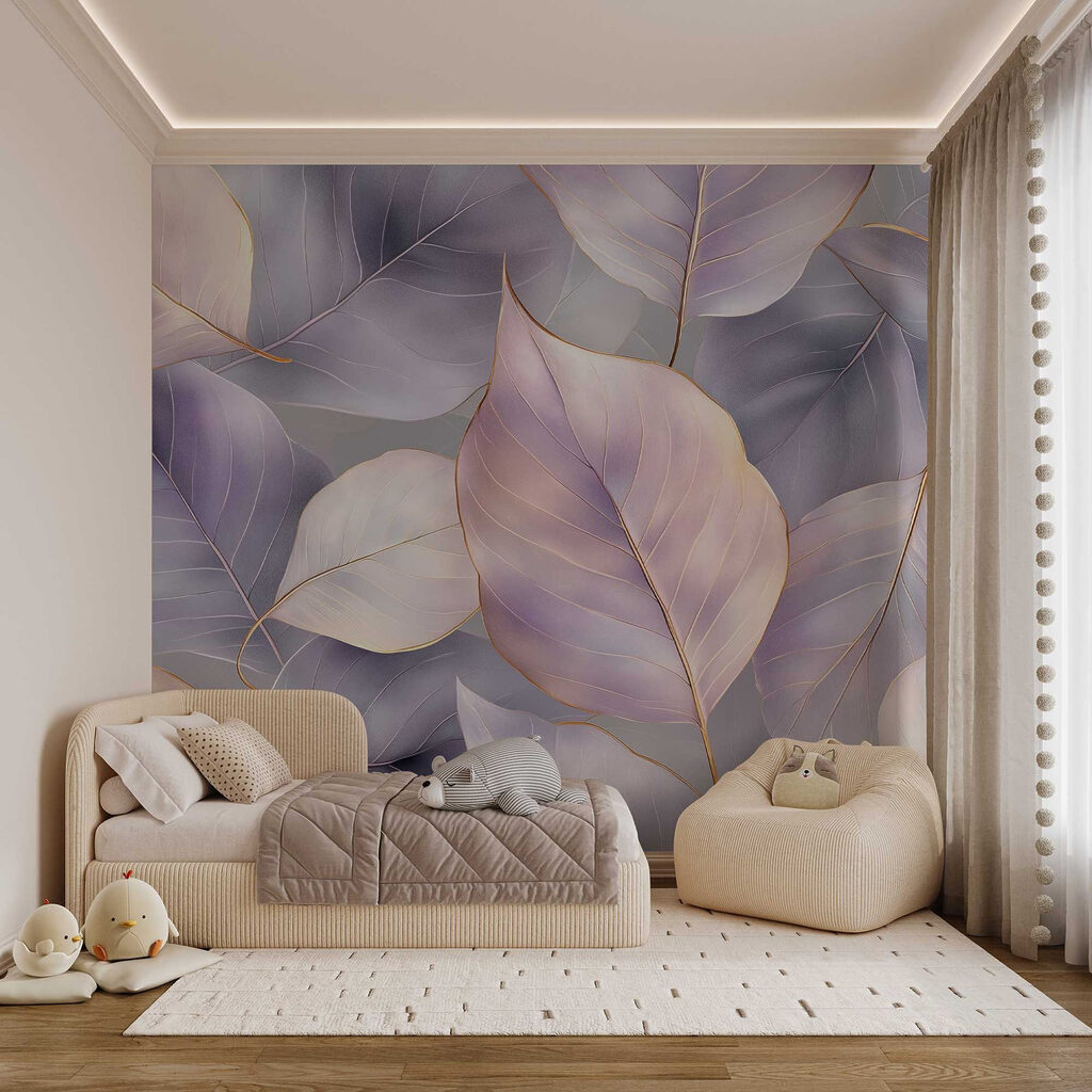 Delicate leaves in soft hues