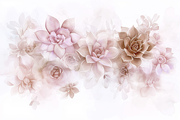 Group of flowers on a white background