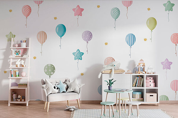 Wzór balonów i gwiazd Wzór balonów i gwiazd