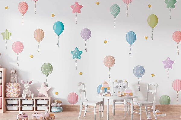 Wzór balonów i gwiazd Wzór balonów i gwiazd