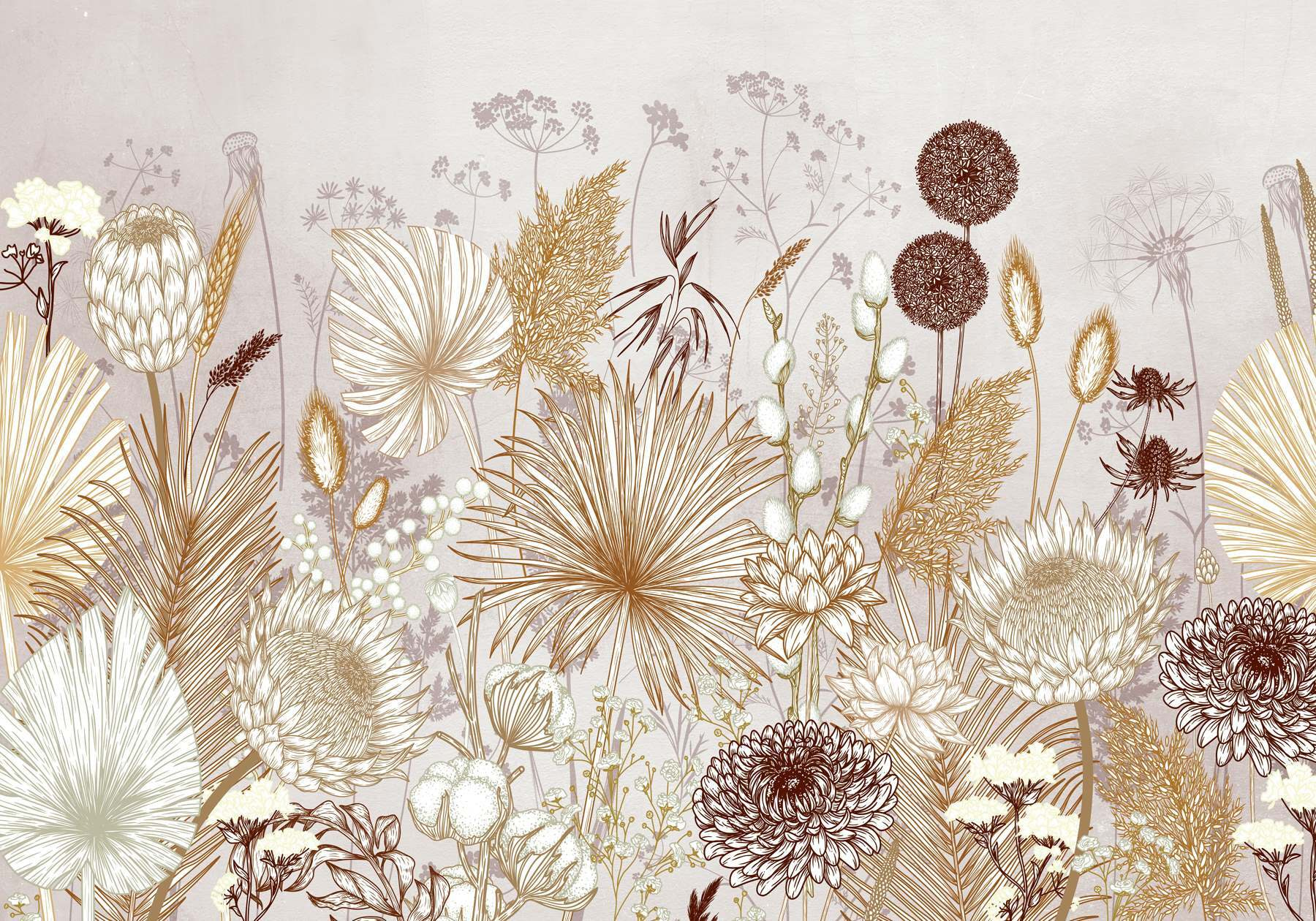 Delicate floral patterns in soft hues Delicate floral patterns in soft hues