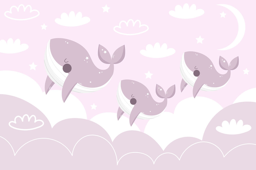 Group of whales in the sky