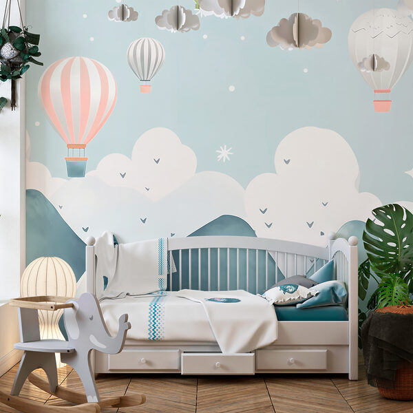 Balony na ogrzane powietrze latające nad górami Balony na ogrzane powietrze latające nad górami