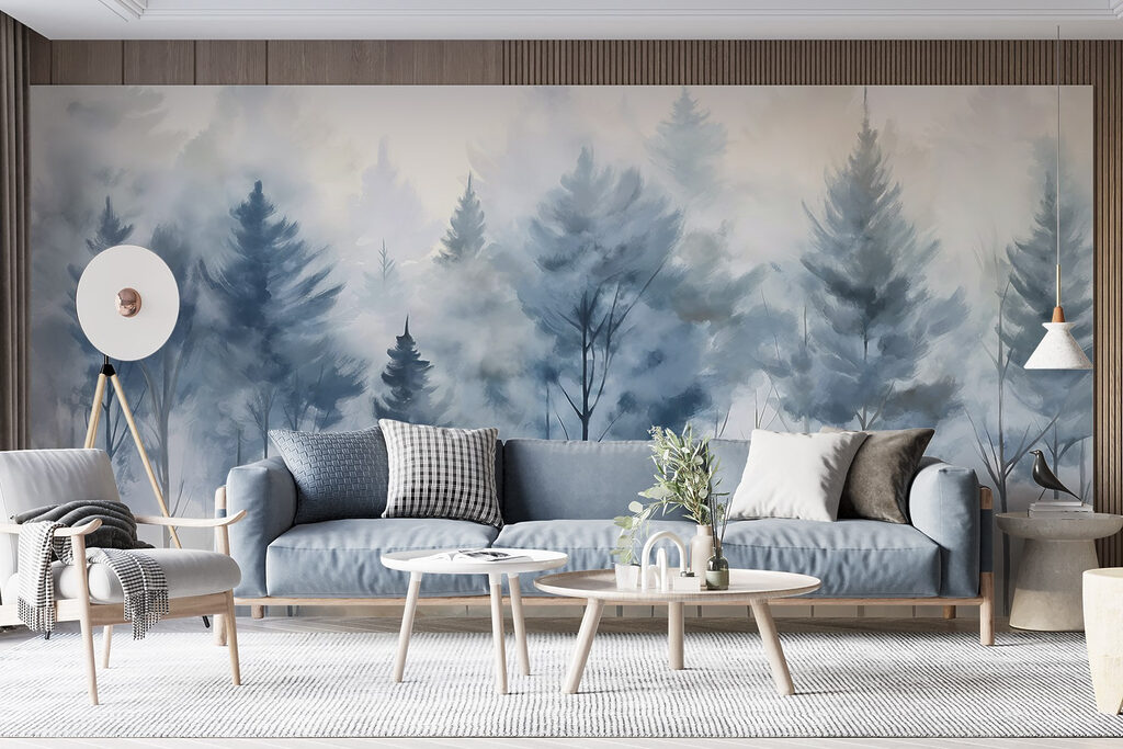 Group of trees in fog