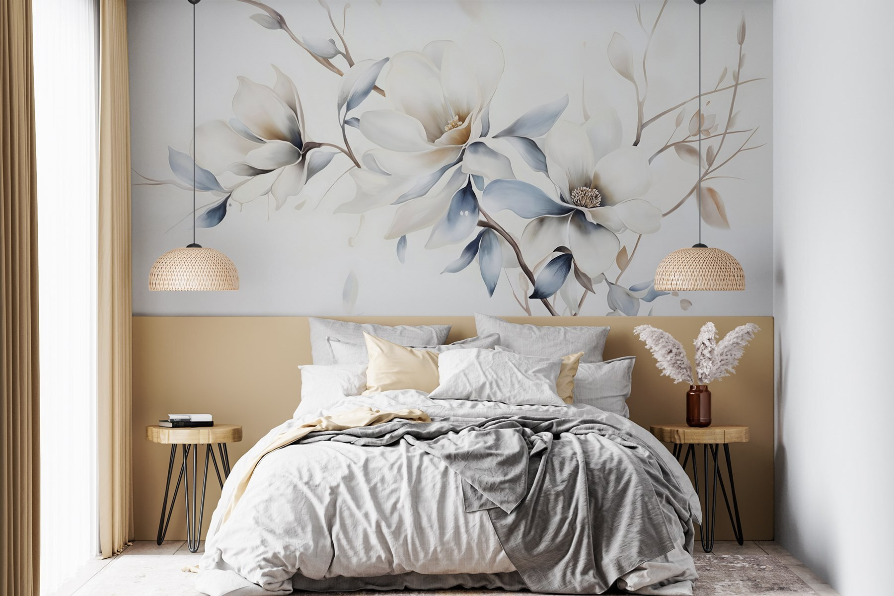 Painting of flowers on a white background